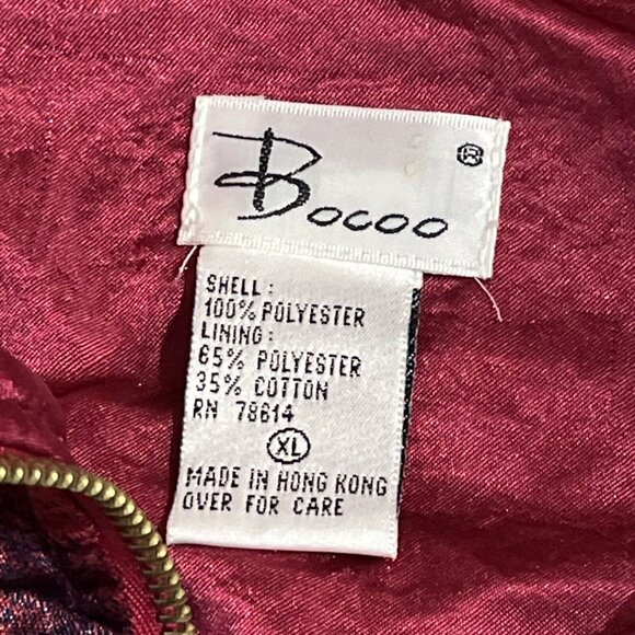 Vintage Bocoo XL Wind Breaker Track‎ Suit Full Zip Quilted Jacket Pants NOS 80s - Picture 5 of 16